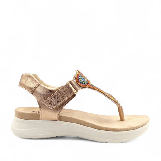 Sandalo Donna Enval Fusbet Infradito Champagne