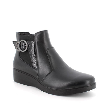 Stivaletto Donna Enval con Fibbietta in Pelle Nero