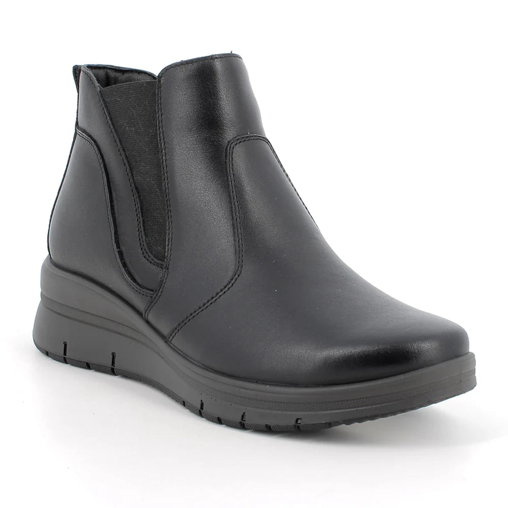 Stivaletto Donna Enval Elastico in Pelle Nero