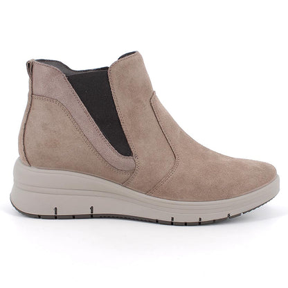 Stivaletto Donna Enval Elastico in Pelle Scamosciata Fango