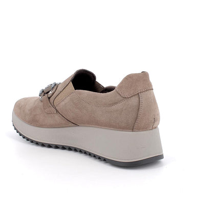 Mocassino Donna Enval in Pelle Scamosciata Fango