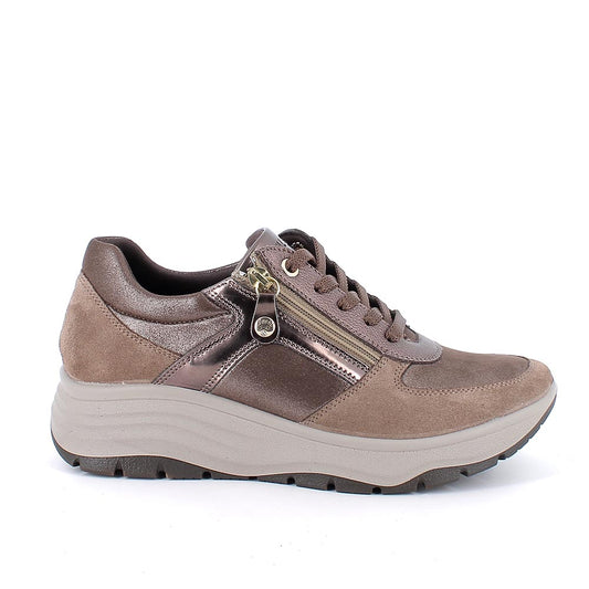 Sneakers Donna Enval in Pelle Bronzo riporti Fango