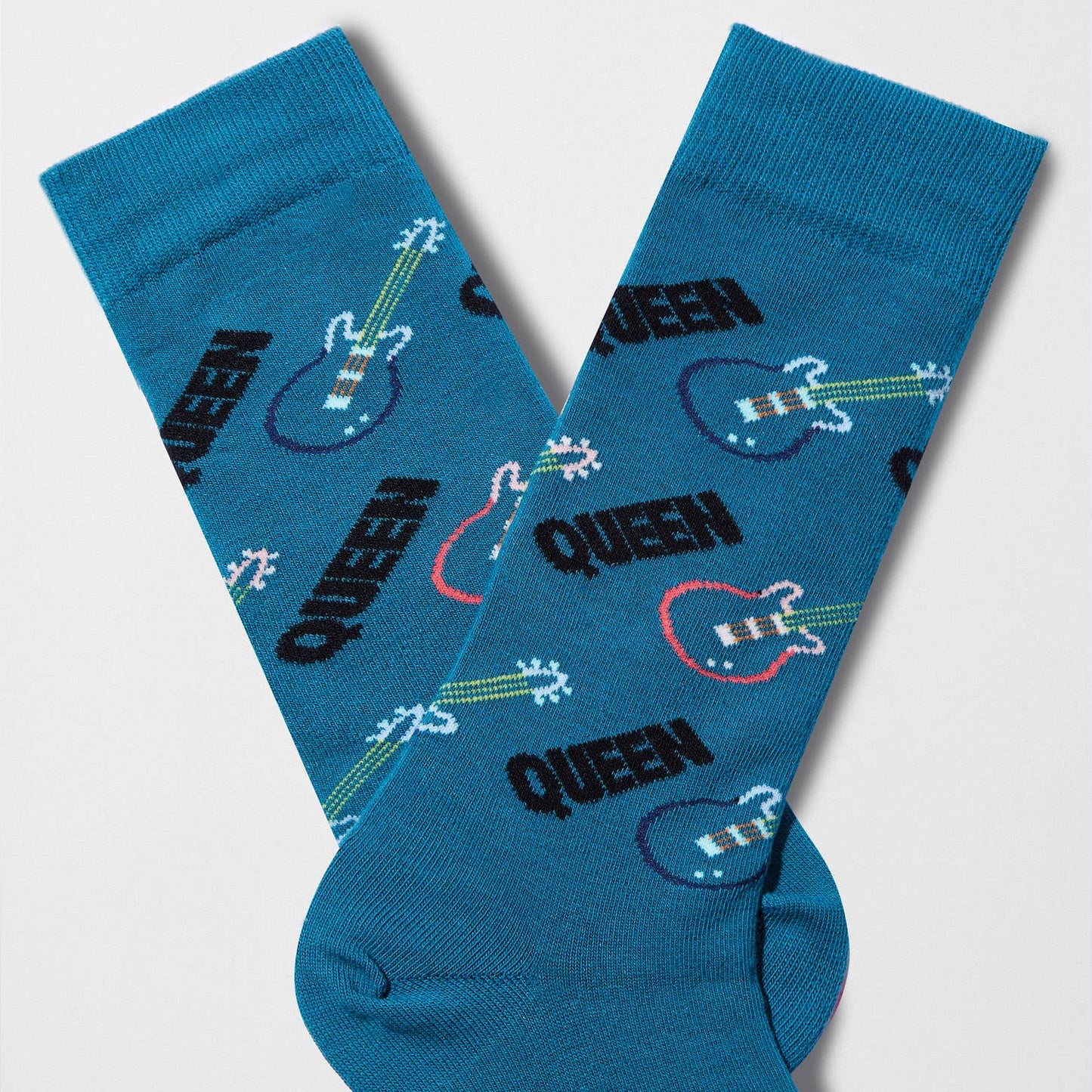 BeQueen Guitar Calzini in Cotone Biologico al 100%: Blu - Taglia 41/46