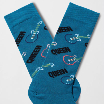 BeQueen Guitar Calzini in Cotone Biologico al 100%: Blu - Taglia 41/46