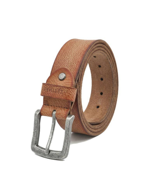 Cintura Unisex in pelle Vintage Cuoio Naturale Zerimar 38 mm