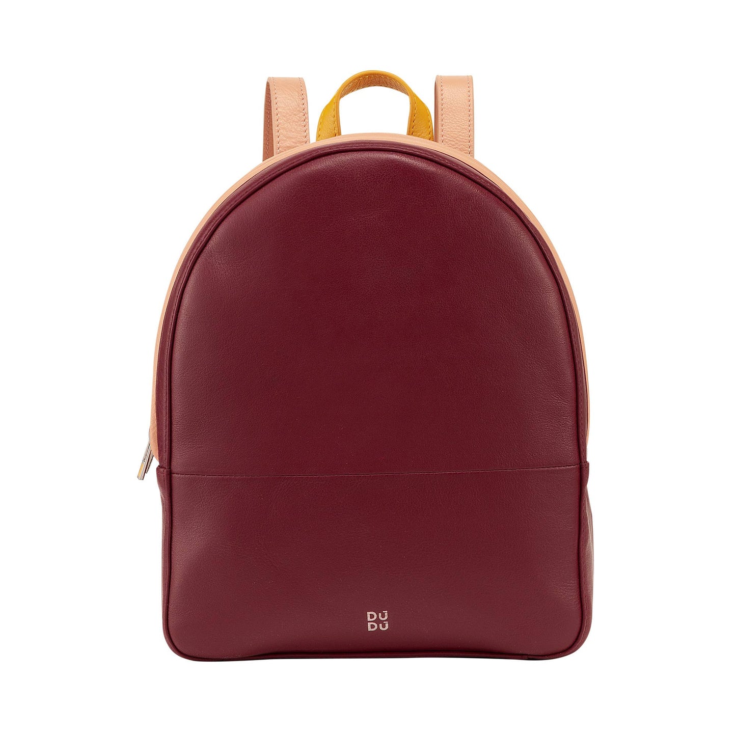 Zaino in pelle da donna Dudu con doppia cerniera bordeaux