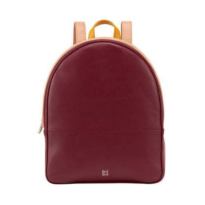 Zaino in pelle da donna Dudu con doppia cerniera bordeaux