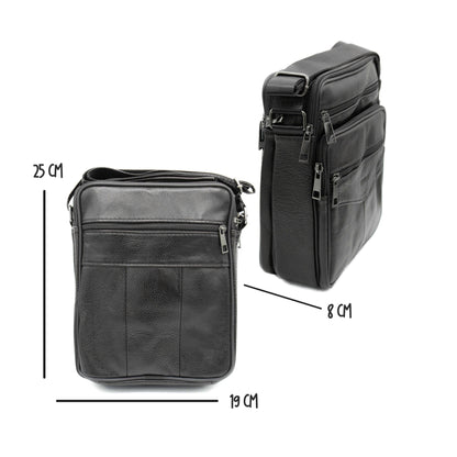 Borsa a tracolla da uomo in Pelle martellata