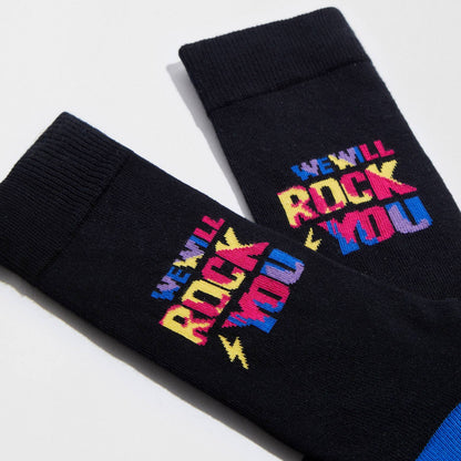 BeQueen We Will Rock You - Calzini in Cotone 100% Biologico: Taglia 36/40