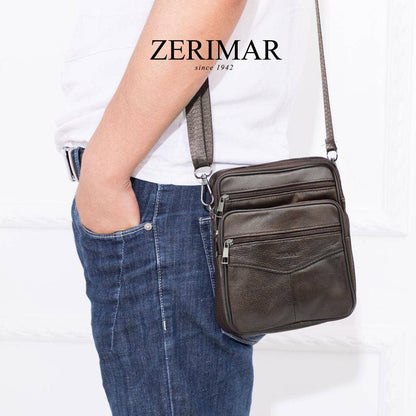 Borsa a tracolla da uomo in Pelle martellata