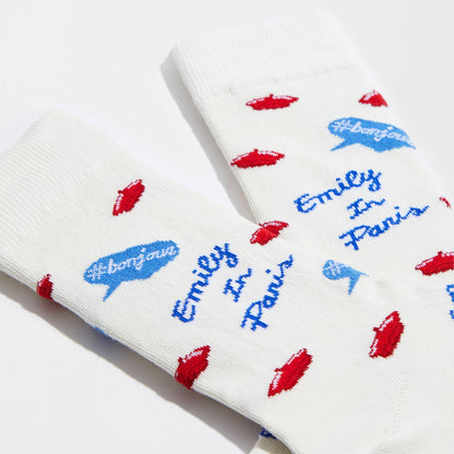 Calzini BeEmilyInParis Bonjour - 100% Cotone Biologico - Taglia 36/40