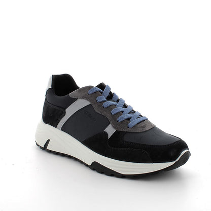 Sneakers Uomo Igi&Co in Pelle Blu riporti in Scamosciato