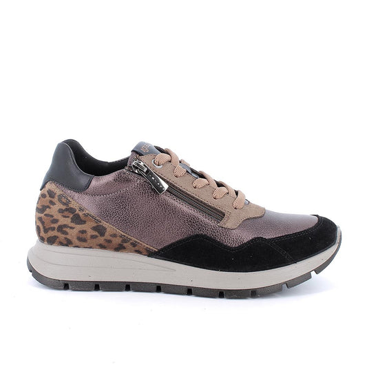 Sneakers Donna Igi&Co in Pelle Bronzo riporti Nero
