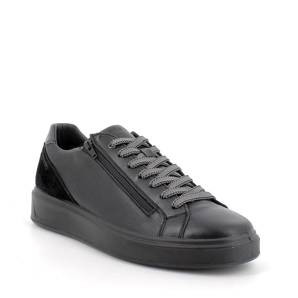 Sneakers Uomo Igi&co con cerniera in Pelle Nero