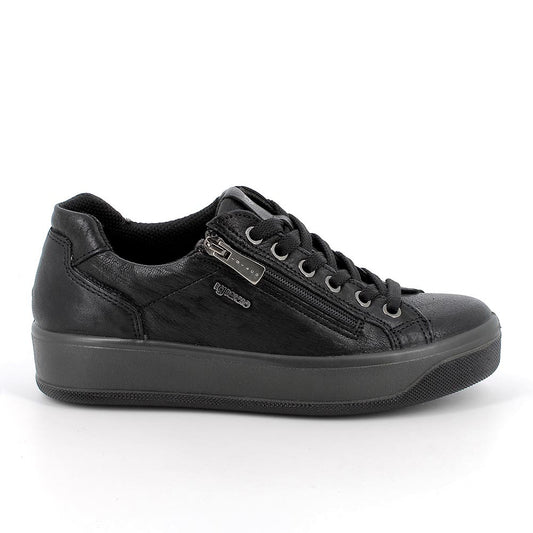 Sneakers Donna Igi&Co in Pelle laminata Nero