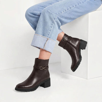 Stivaletto Donna Tamaris in Pelle Moro con Fibietta