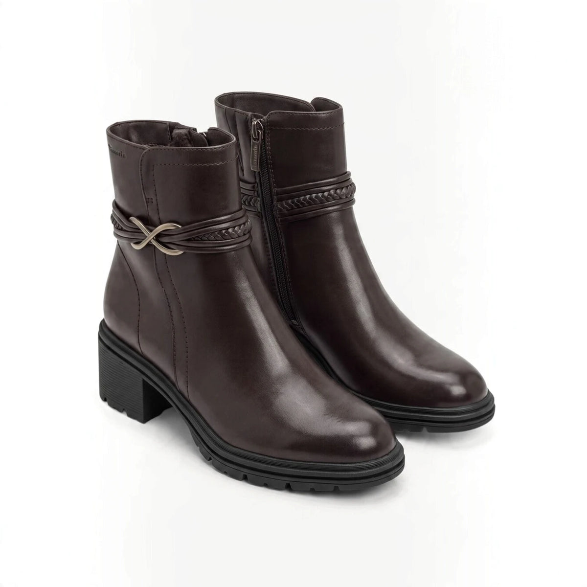 Stivaletto Donna Tamaris in Pelle Moro con Fibietta