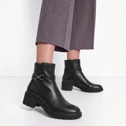 Stivaletto Donna Tamaris in Pelle Nero con Fibietta