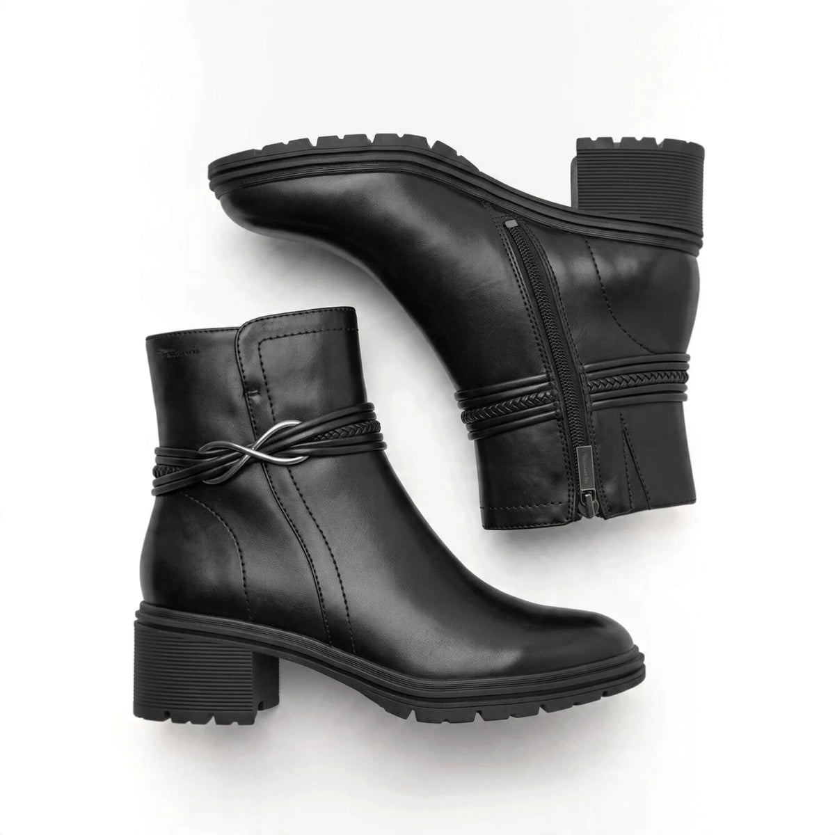 Stivaletto Donna Tamaris in Pelle Nero con Fibietta