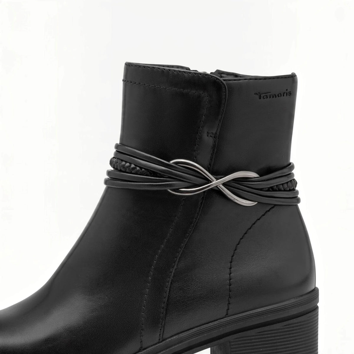 Stivaletto Donna Tamaris in Pelle Nero con Fibietta