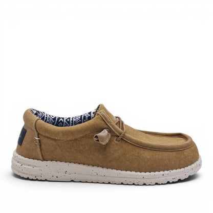 Mocassino Uomo U.S. GOLF CLUB in Tessuto Camel con Lacci Elastici e Sottopiede in Pelle