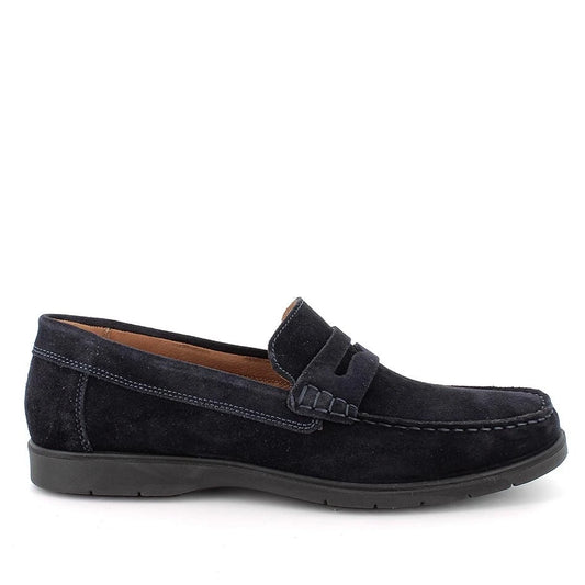 mocassino uomo in pelle scamosciata blu flessibile e comodo collezione primavera estate