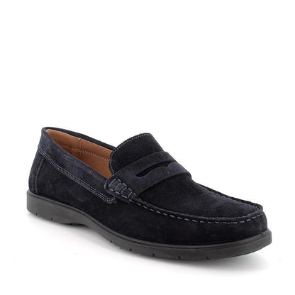 Mocassino Uomo Igi&Co in Pelle Scamosciata Blu fondo Ultra Flessibile