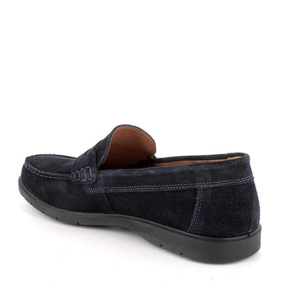 Mocassino Uomo Igi&Co in Pelle Scamosciata Blu fondo Ultra Flessibile