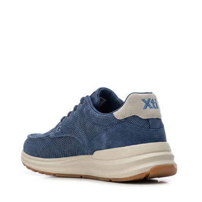 Mocassino Sportivo Uomo Xti Blu Jeans Slip-On con Lacci Elastici