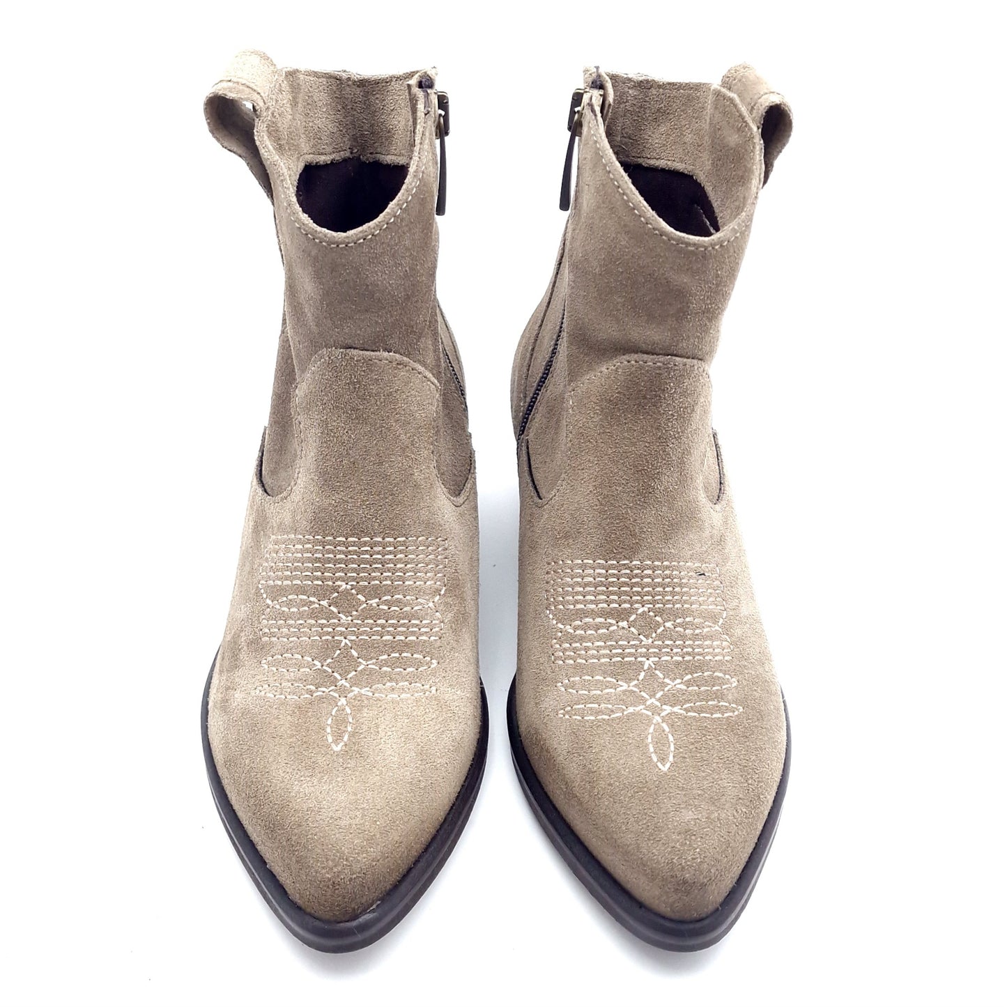 Stivaletto Donna Texano in Pelle Scamosciata Fango