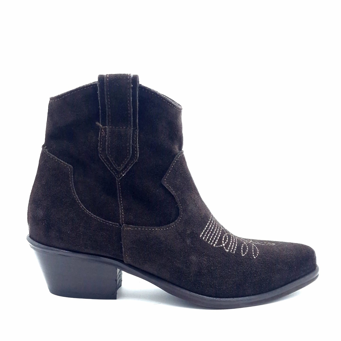 Stivaletto Donna Texano in Pelle Scamosciata Testa di Moro