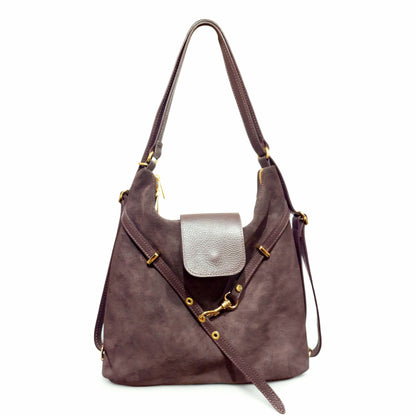 Borsa a Spalla/Zaino in Pelle Scamosciata Luana