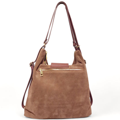 Borsa a Spalla/Zaino in Pelle Scamosciata Luana