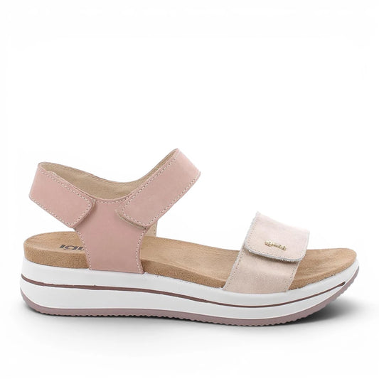 Sandalo Donna Igi&co con fascia regolabile in Pelle Champagne - Rosa - Cinturino a strappo