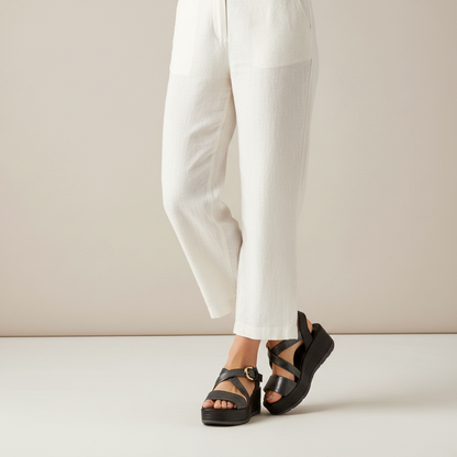 Sandalo Donna Igi&Co Zeppa con Fibbia Elegante in Pelle Nero