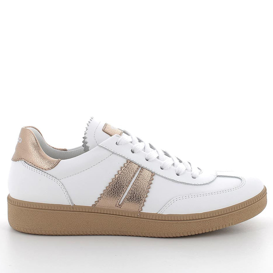 Sneaker donna Igi&Co in vera pelle bianco con rialzo interno di 2cm collezione primavera estate