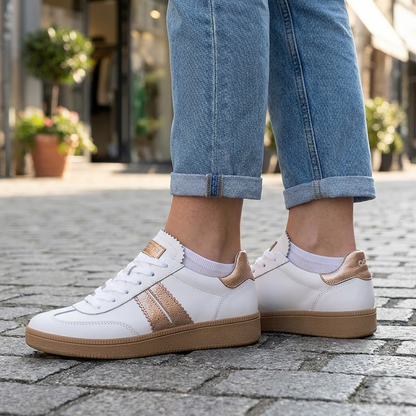 Sneakers Donna Igi&Co in Pelle Bianco con rialzo interno di 2cm