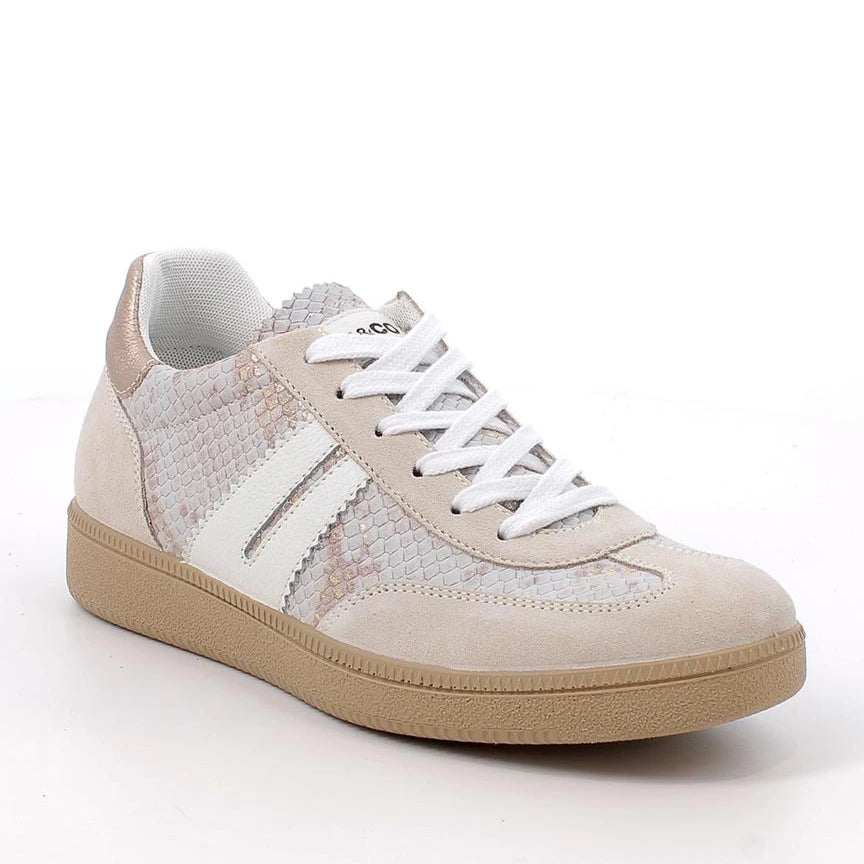 Sneakers Donna Igi&Co in Pelle Scamosciata Sabbia con rialzo interno di 2cm