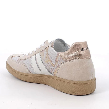 Sneakers Donna Igi&Co in Pelle Scamosciata Sabbia con rialzo interno di 2cm