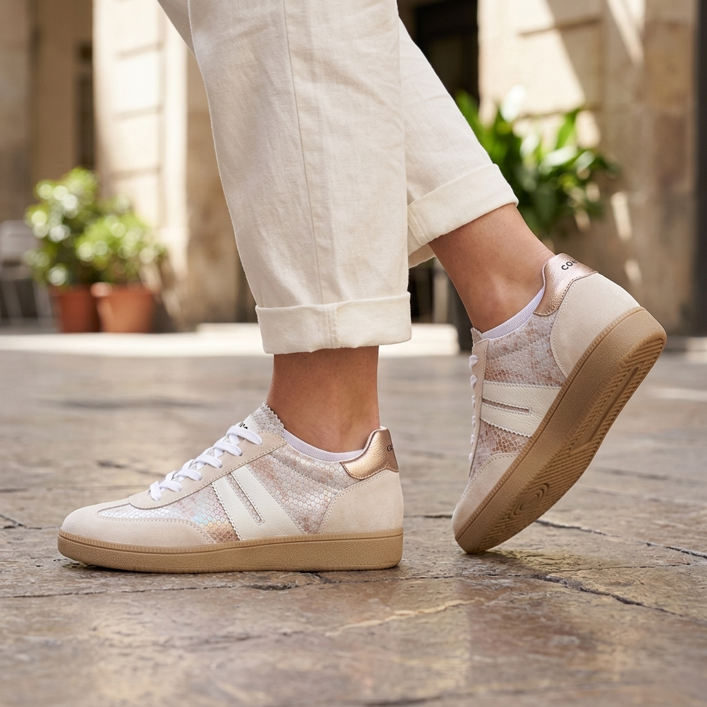 Sneakers Donna Igi&Co in Pelle Scamosciata Sabbia con rialzo interno di 2cm