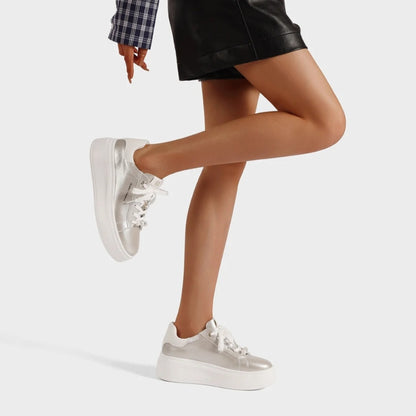 Sneakers Donna Queen Helena Platform Champagne con accessori Gioiello