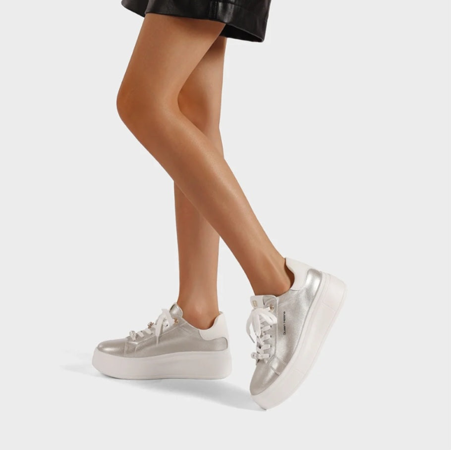 Sneakers Donna Queen Helena Platform Champagne con accessori Gioiello