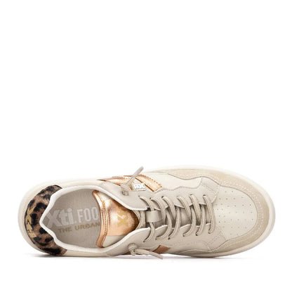 Sneakers Donna XTI Beige con riporti Oro Rosa