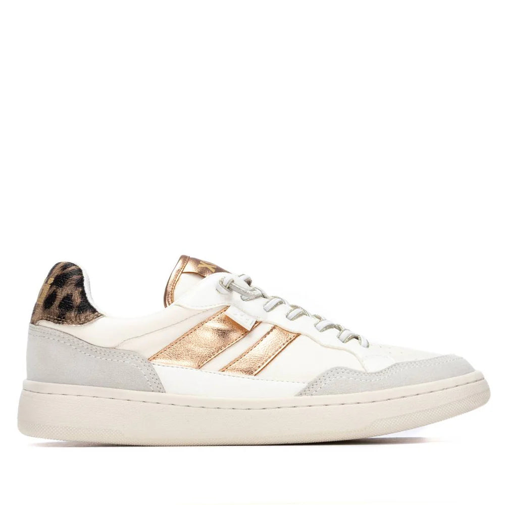 sneaker donna xti bianco oro rosa con dettaglio animalier collezione primavera estate