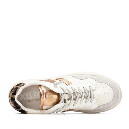 Sneakers Donna XTI Bianco con riporti Oro Rosa