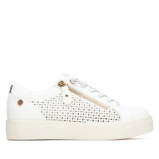 sneakers donna xti bianche traforate con zip e memory foam