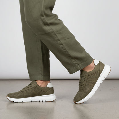 Sneakers Uomo Grunland traforate Verde Militare Ultra Leggere