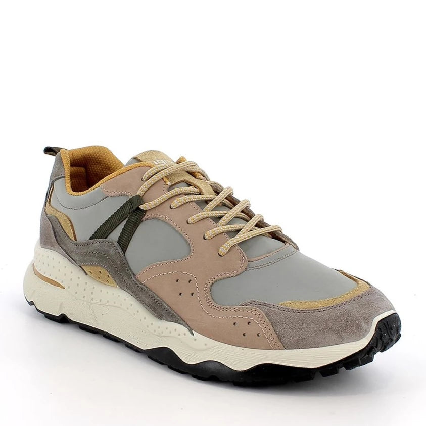 Sneakers Uomo Igi&Co in Pelle Beige e Tessuto tecnico Militare