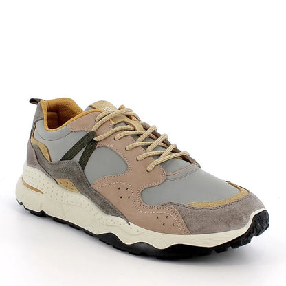 Sneakers Uomo Igi&Co in Pelle Beige e Tessuto tecnico Militare
