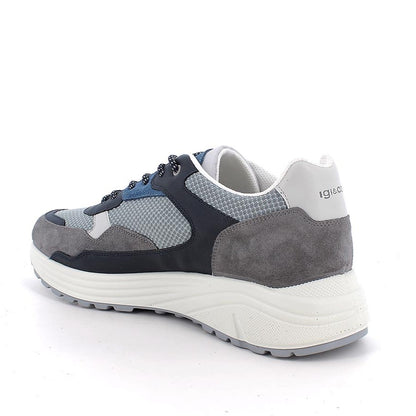 Sneakers Uomo Igi&Co in Pelle Scamosciata e Tessuto Blu
